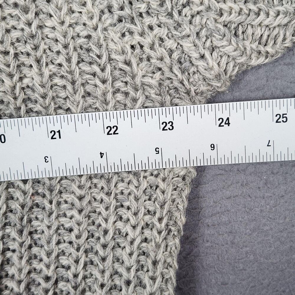Vintage Eddie Bauer Fishermans Sweater Mens Medium Gray Wool Oversized Full Zip - Picture 3 of 16